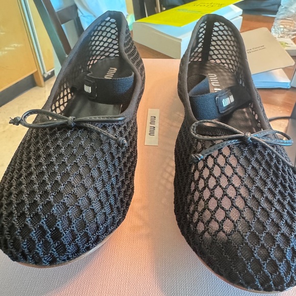 Miu Miu Black Mesh Ballet Flats Size 8. Barely used. - Picture 4 of 8
